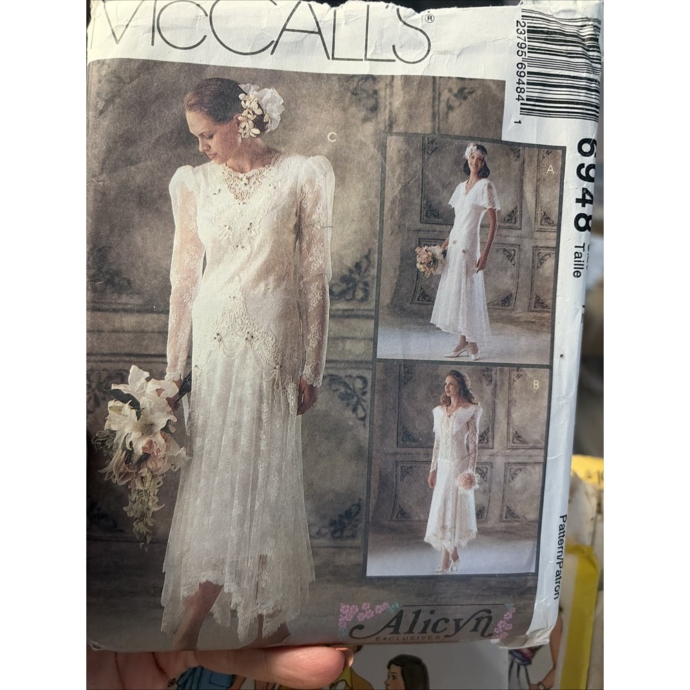 McCall's Vintage Pattern Wedding Dress #6948 Size12 Alicyn Exclusive Uncut